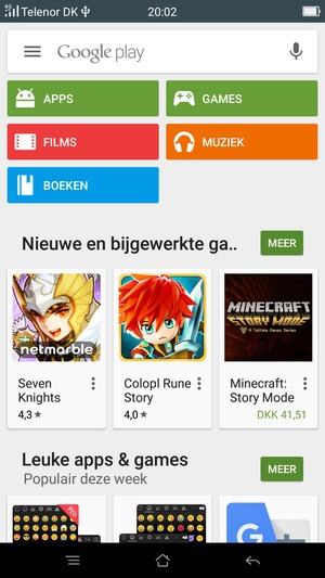 Selecteer de zoekbalk