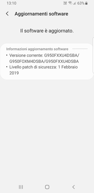 Se il tuo telefono è aggiornato, vedrai la seguente schermata
