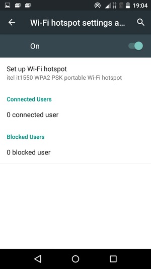 Your phone is now set up for use as a modem