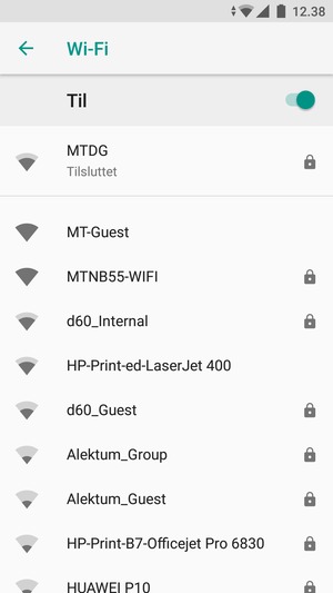 Du er nu tilsluttet Wi-Fi netværket