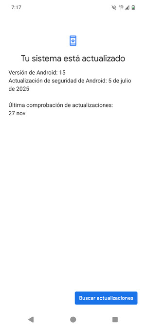 Si su teléfono está actualizado,  verá la siguiente pantalla