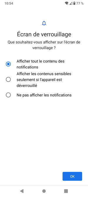 Sélectionnez votre option préférée et sélectionnez OK