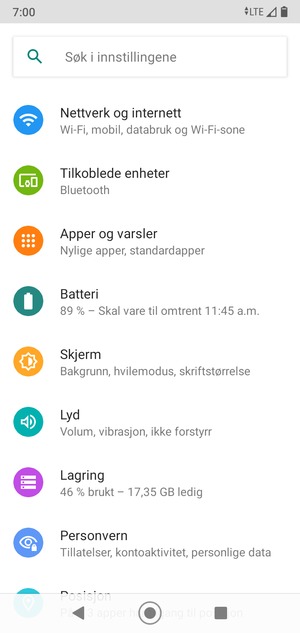 Velg Nettverk og internett