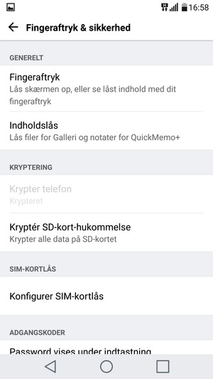 Vælg Konfigurer SIM-kortlås