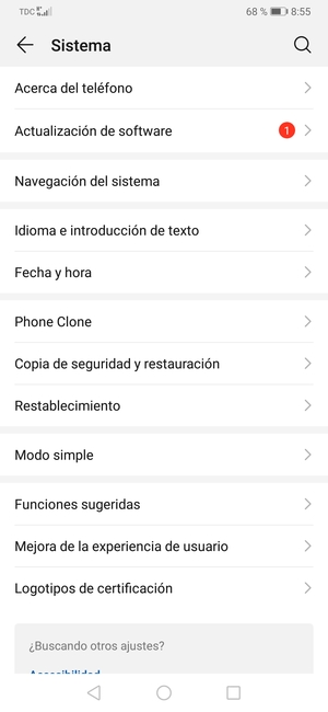 Seleccione Actualización de software