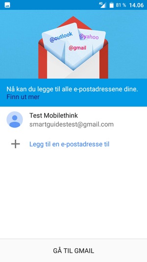 Velg GÅ TIL GMAIL