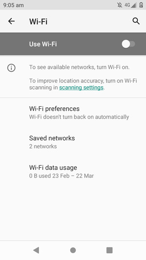 Turn on Use Wi-Fi