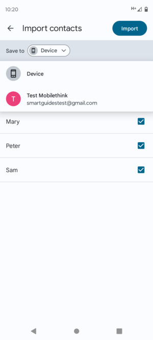 Select your Google account