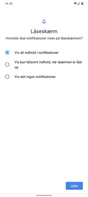 Vælg din foretrukne mulighed og vælg Udfør