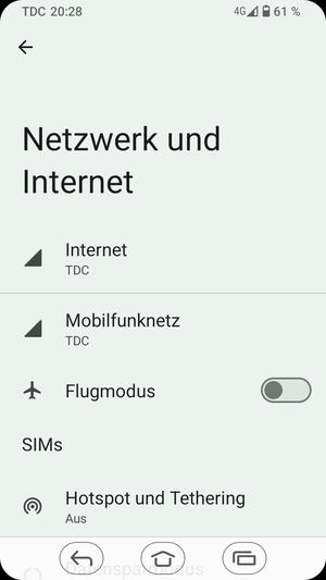 Wählen Sie Mobilfunknetz