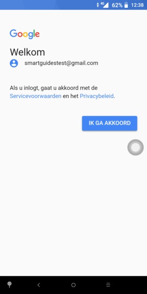 Selecteer IK GA AKKOORD
