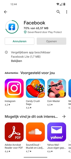 Wacht tot het installatieproces beëindigd is