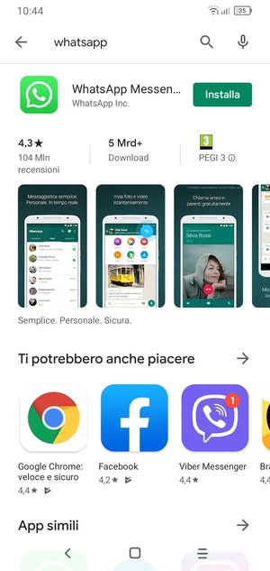 Seleziona l'applicazione