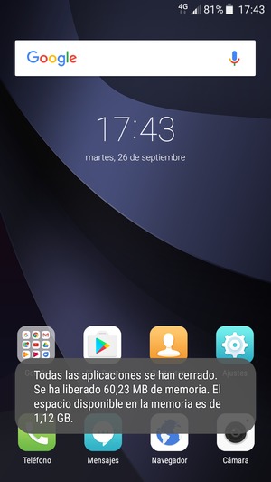 Deslice hacia abajo el menú superior