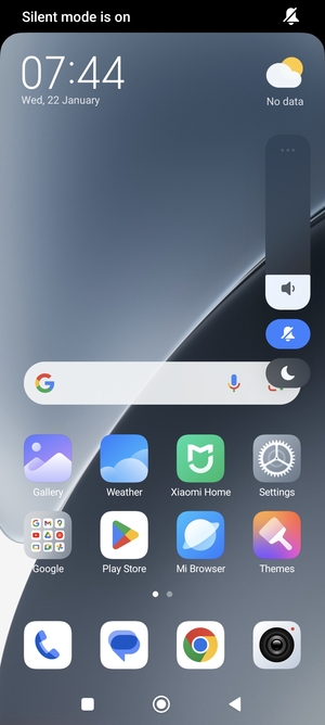 Select Mute for silent mode