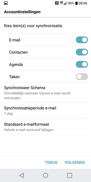 Selecteer VOLGENDE