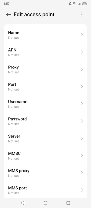 Enter Internet information