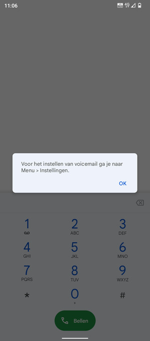 Als uw voicemail niet geïnstalleerd is, selecteert u OK