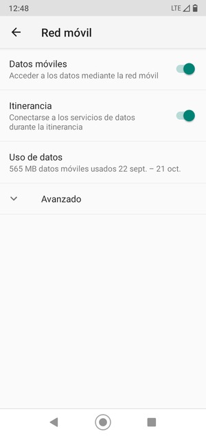 Activar o desactivar Itinerancia