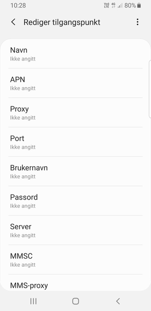 Skriv inn internett-informasjon