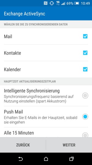 Wählen Sie WEITER
