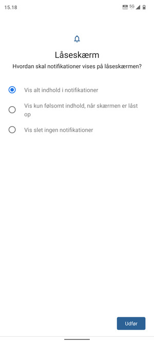 Vælg din foretrukne mulighed og vælg Udfør