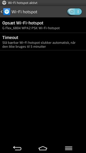 Din telefon er nu sat op til brug som modem