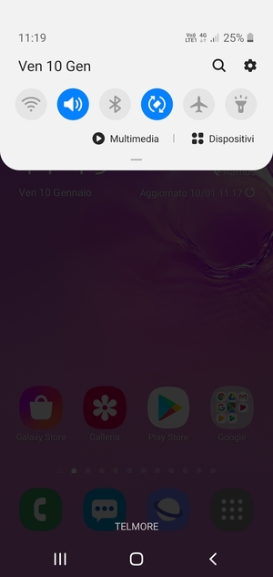 Scorri nuovamente verso il basso il menu in alto