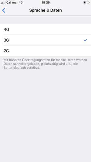 Wählen Sie 3G