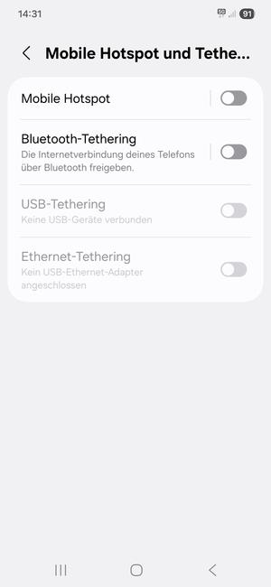 Wählen Sie Mobile Hotspot