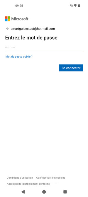 Saisissez votre mot de passe et sélectionnez Se connecter