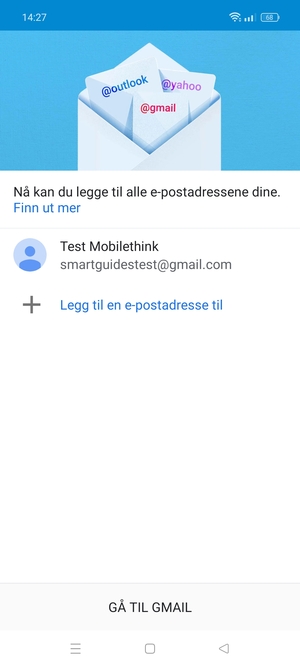 Velg GÅ TIL GMAIL