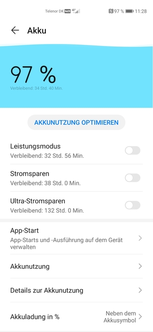 Schalten Sie Stromsparen ein