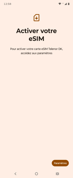 Sélectionnez Paramètres