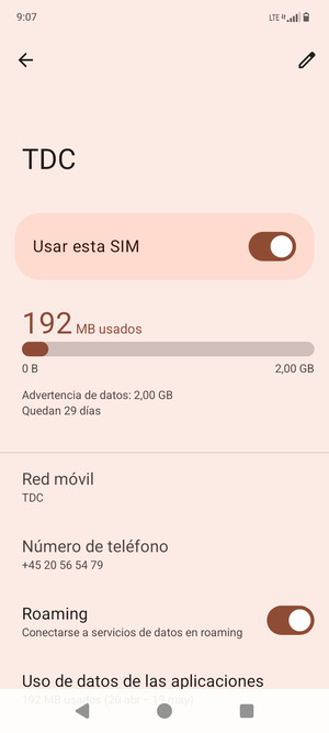 Activar o desactivar Roaming