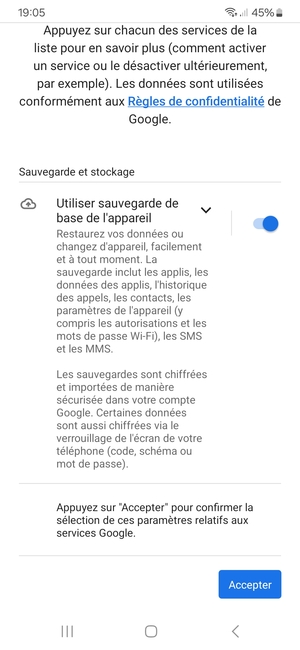 Sélectionnez Accepter