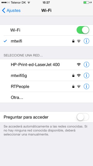 Ahora está conectado a la red Wi-Fi