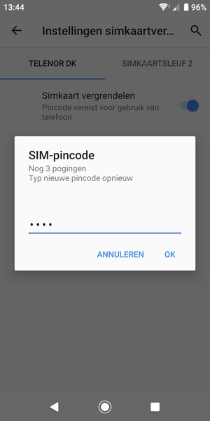 Bevestig uw nieuwe SIM-pincode en selecteer OK