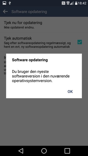 Hvis din telefon er opdateret, vælg OK
