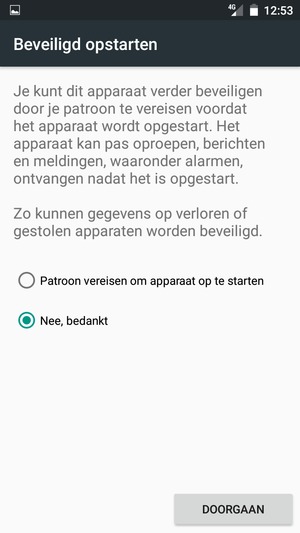 Selecteer DOORGAAN