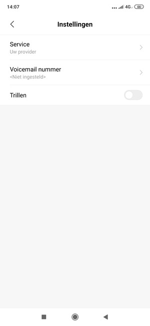Selecteer Voicemail nummer