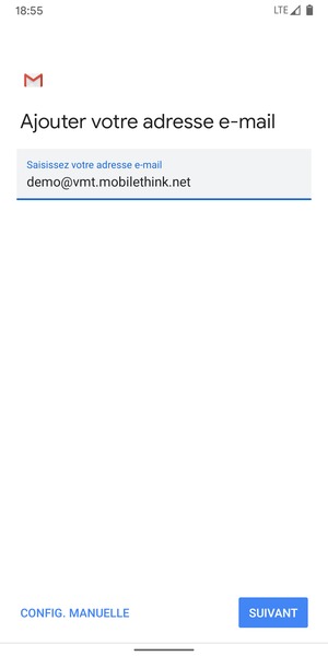 Saisissez votre adresse e-mail et sélectionnez SUIVANT
