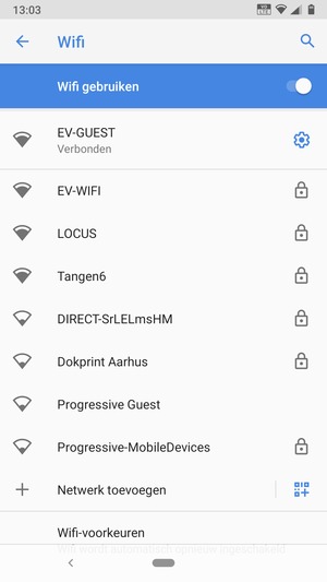 U bent nu verbonden met het WiFi-netwerk