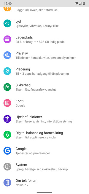 Scroll til og vælg System