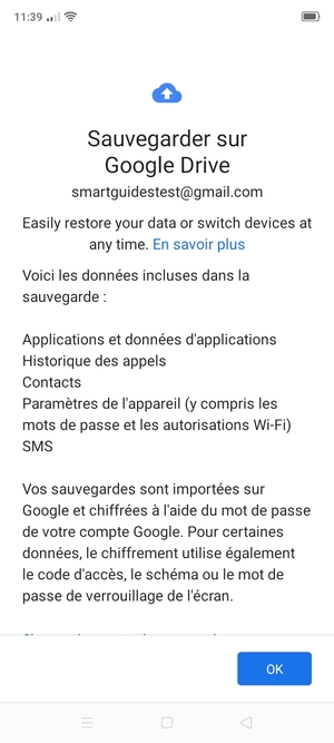 Sélectionnez OK