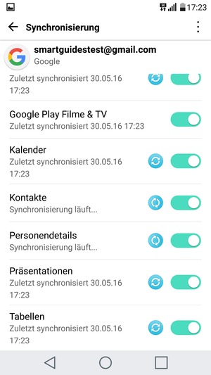 Ihre Kontakte von Google werden nun auf Ihr Handy synchronisiert