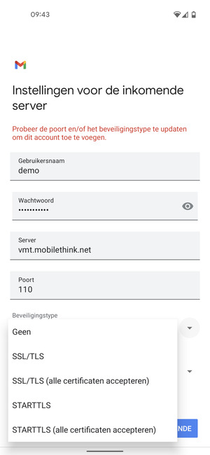 Selecteer Geen