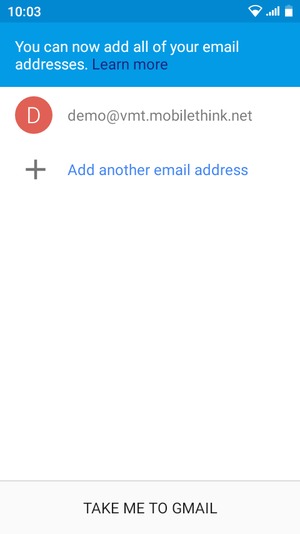 Select TAKE ME TO GMAIL