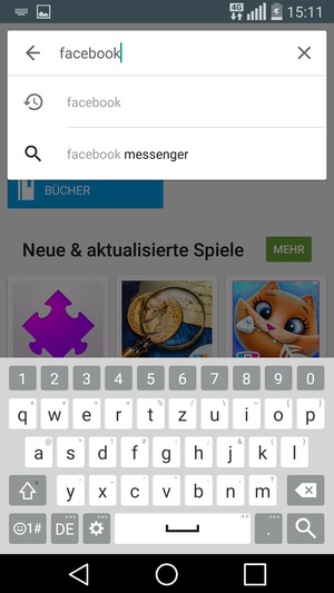 Geben Sie den Namen der App ein und wählen Sie Suchen