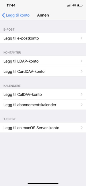 Velg Legg til e-postkonto